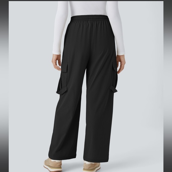 Mid Rise Drawstring Multiple Pockets Casual Cargo Pants - Picture 2 of 6